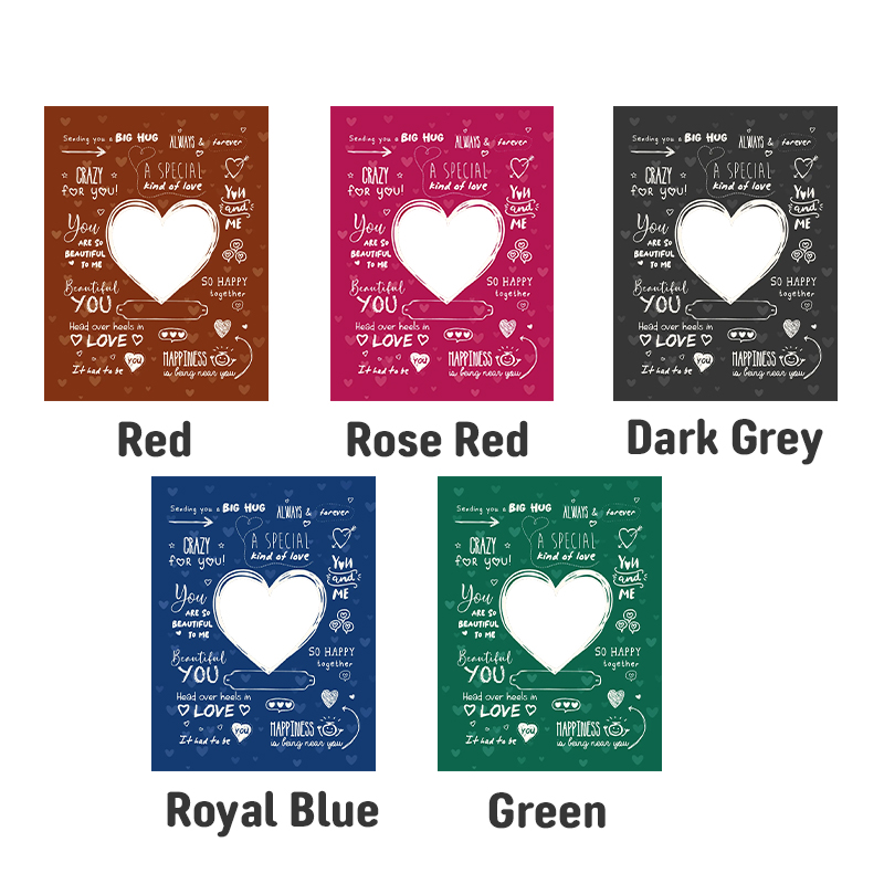 Personalized Picture Blanket with Heart Pattern Warm Gift for Couples