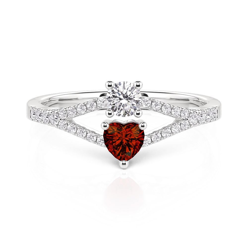 Jeulia Custom Split Shank Promise Ring with 2 Birthstones