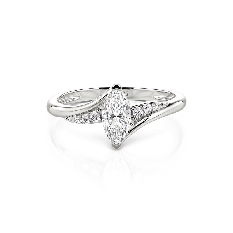 Jeulia Bypass Marquise Cut Promise Ring Sterling Silver