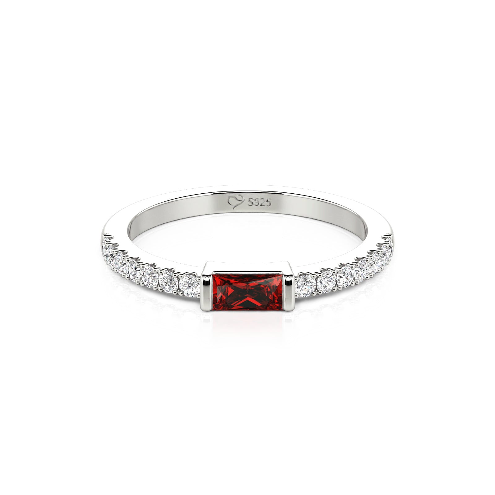 Jeulia Custom Dainty East West Baguette Cut Birthstone Ring