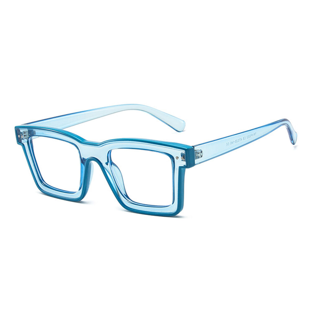 Bronte Square Blue Clear Glasses