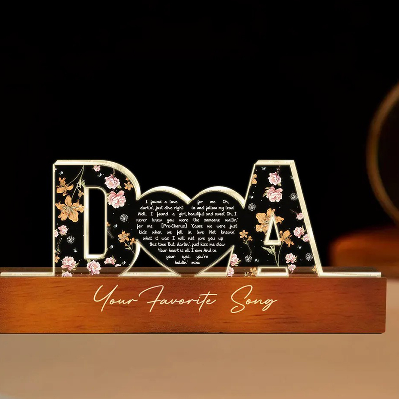 Personalized Birthday Flower Letter Lamp Customized Warm Words Sweet Gift