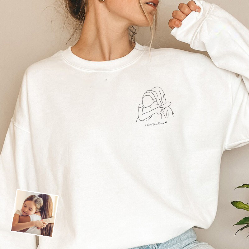 Personalized Sweatshirt with Custom Picture and Message for Dear Mom