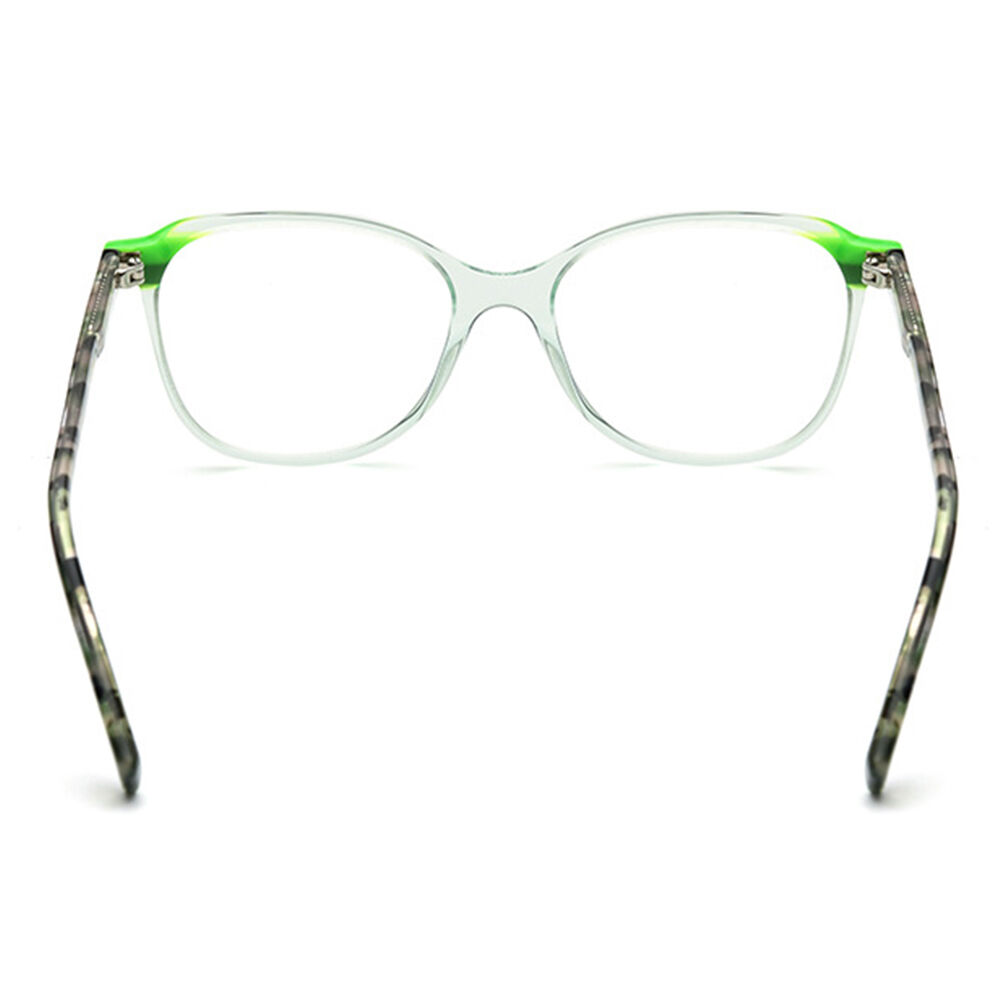 Wilmot Oval Green Clear Glasses
