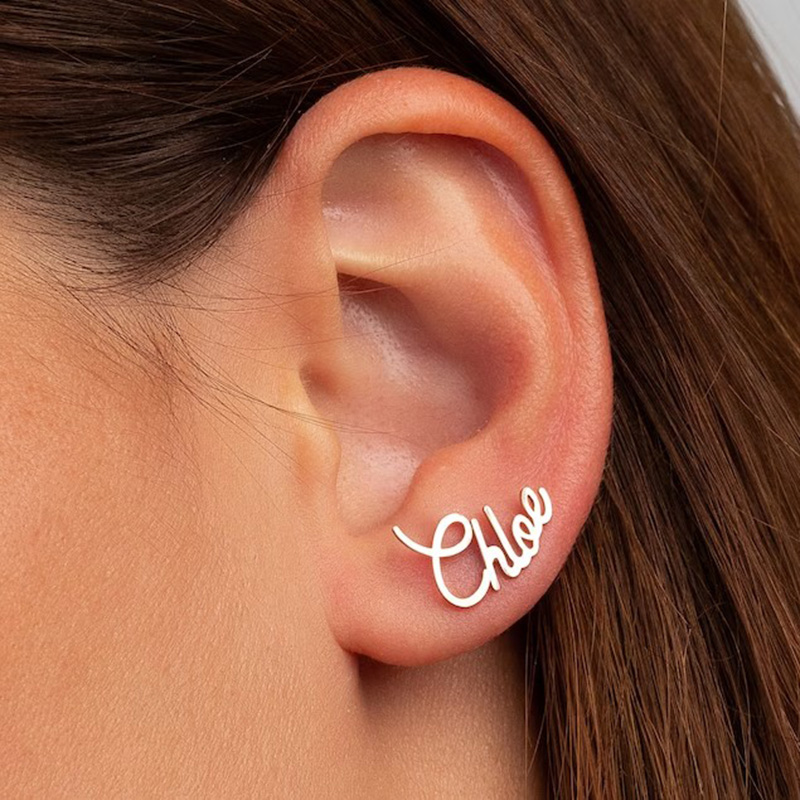 Personalized Name Earring Exquisite Present for Beautiful Friend