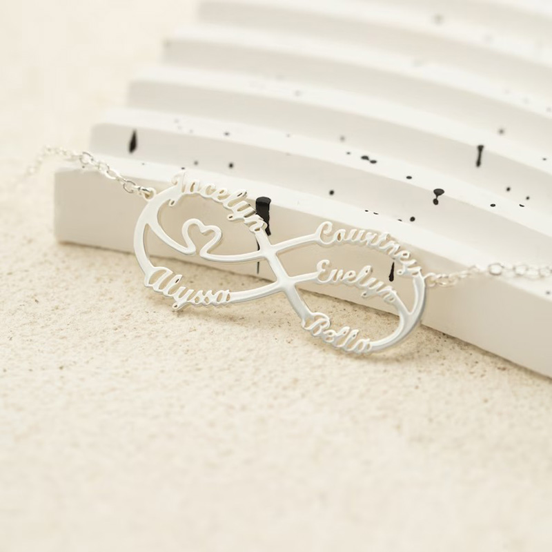 Personalized Name Necklace Wireless Symbol Warm Gift For Family