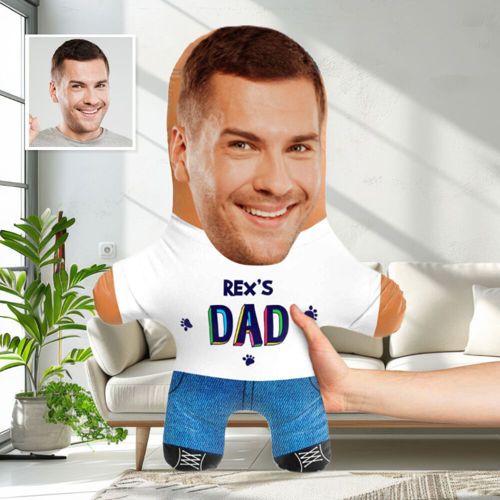 Custom Face Pillow with Dog's Name Gift for Pet Owners