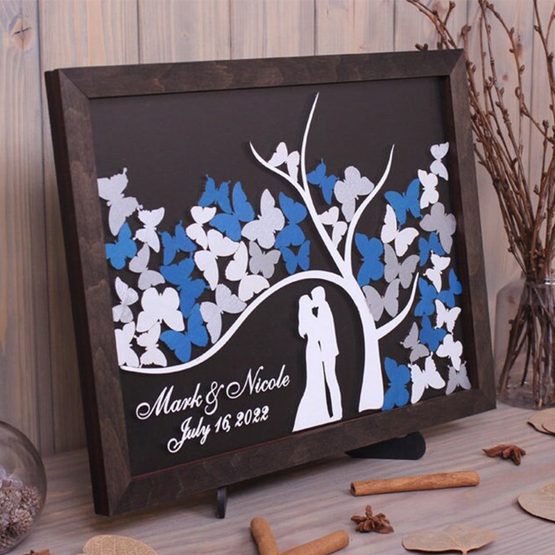 Personalized Wedding Guest Book With Butterfly Inserts Fun Gifts For Newlyweds