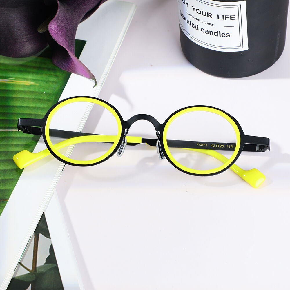 Horacee Round Yellow Glasses