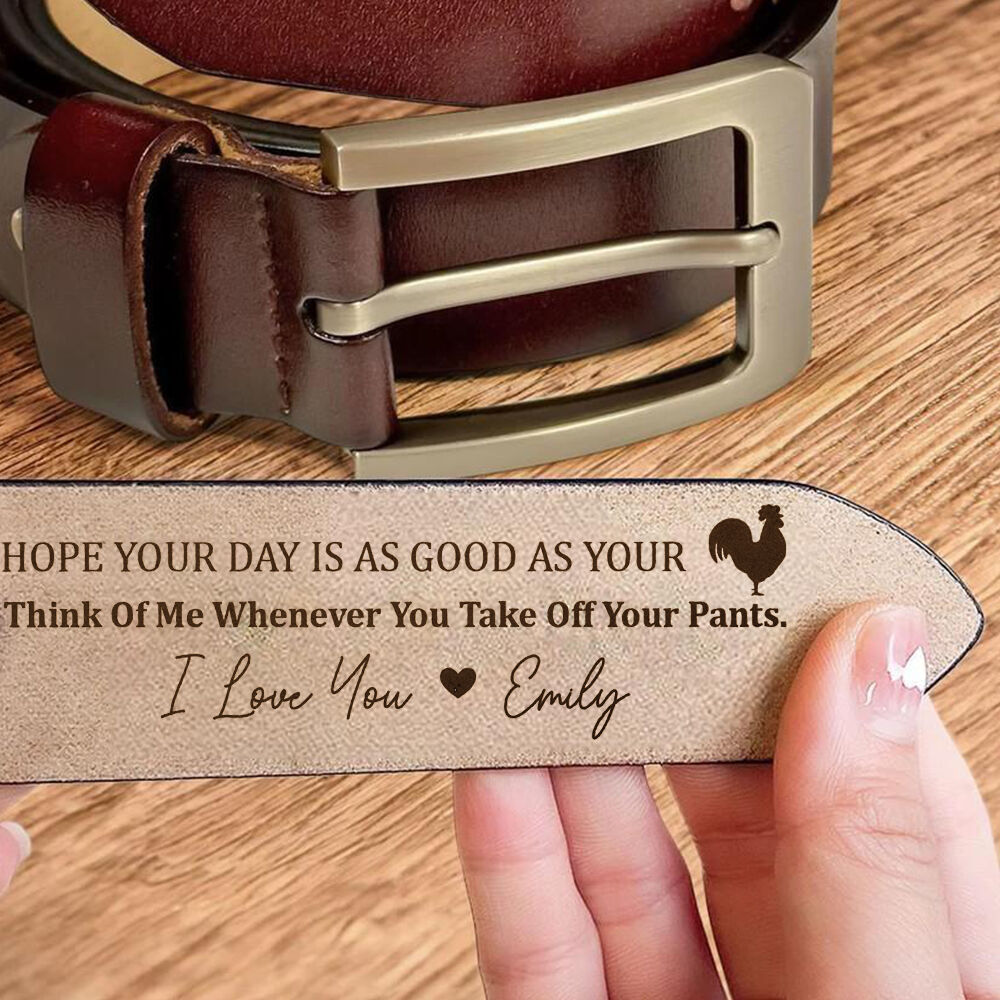 Cinturón de cuero genuino personalizado: regalo práctico de San Valentín para tu esposo