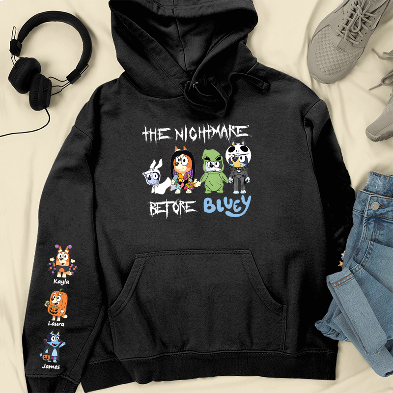 Personalized Hoodie The Nightmare Before Custom Cartoon Pattern Funny Halloween Gift for Family