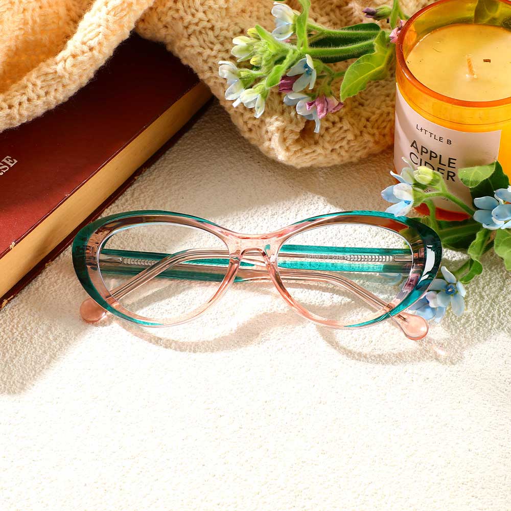 Vogt Cat Eye Grüne Brille