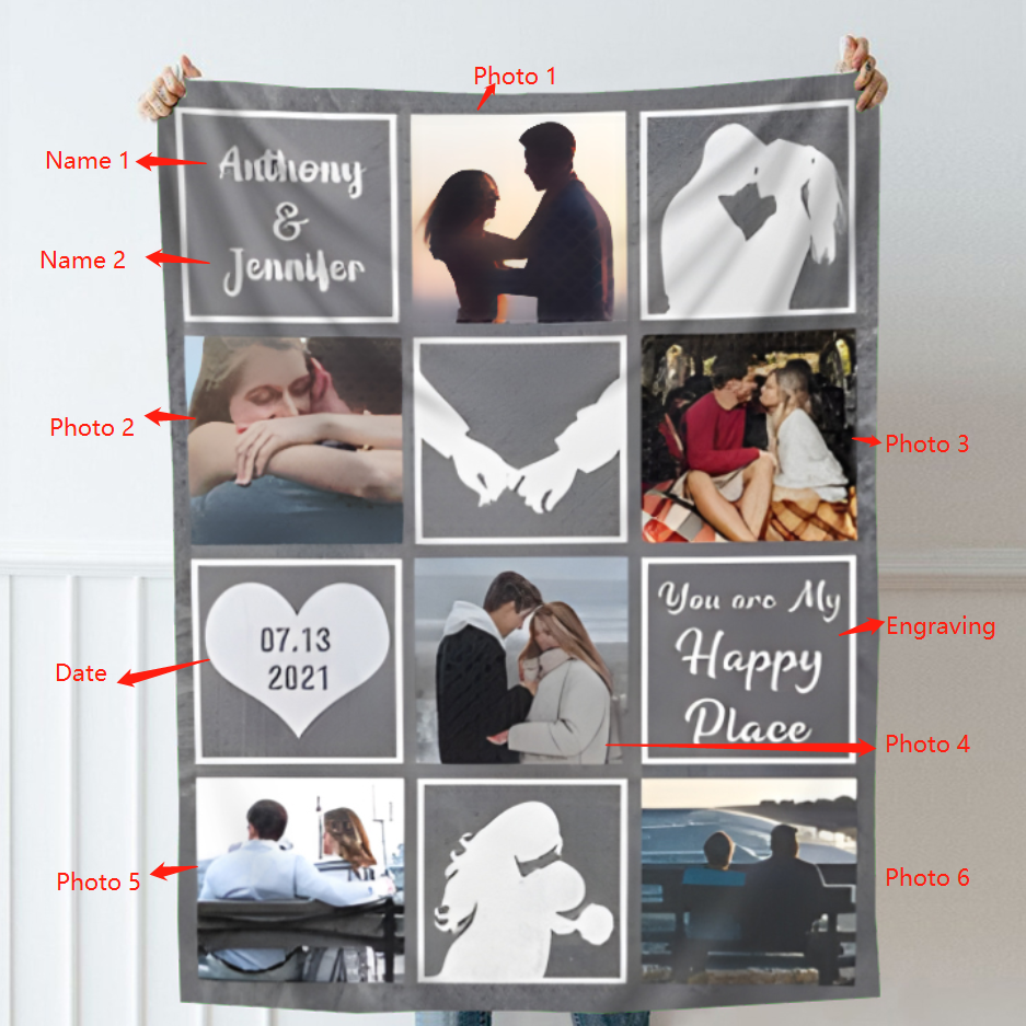 Couverture personnalisée avec motif chaud Cadeau romantique pour la Saint-Valentin