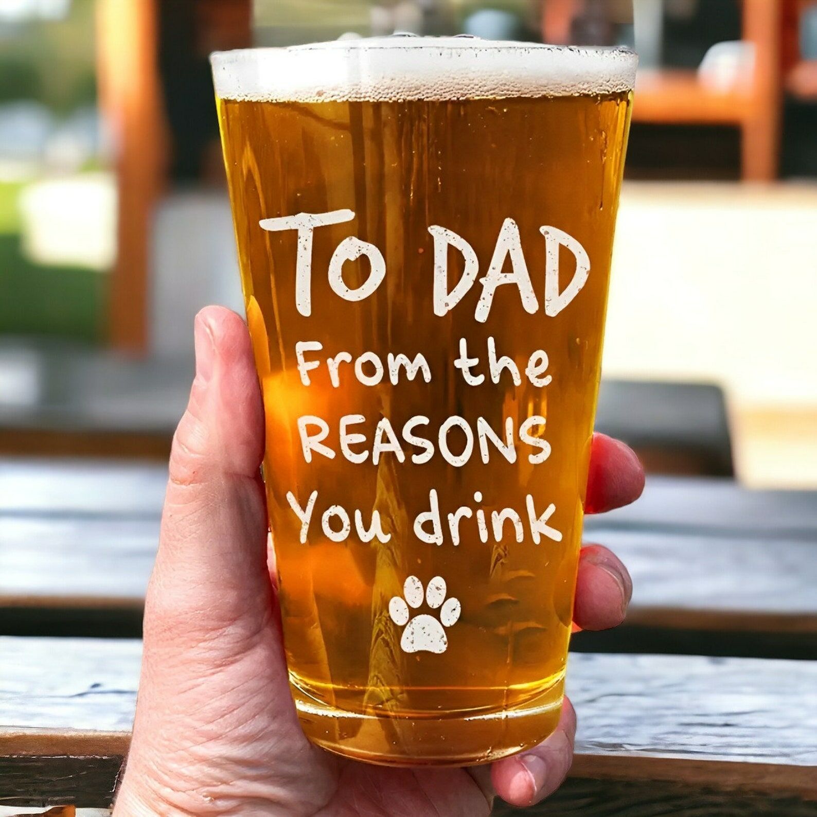 Personalized Beer Glass With Custom Pet Photos For Father's Day