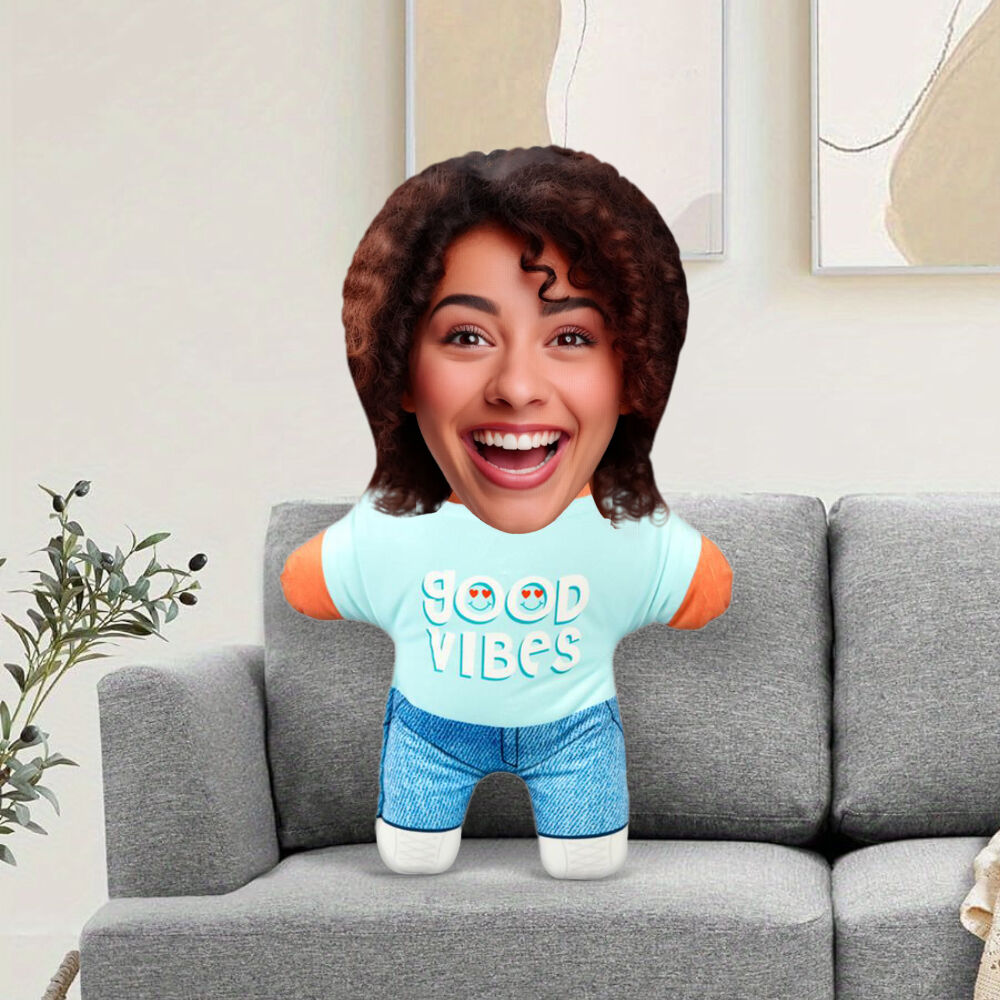 Good Vibes Custom Body Pillow with Photo Memory Pillow for Valentines Day