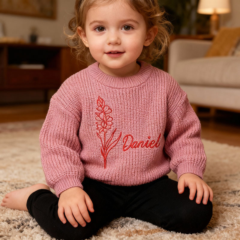 カスタマイズ 名前 刺繍入り セーター キッズ 子供服