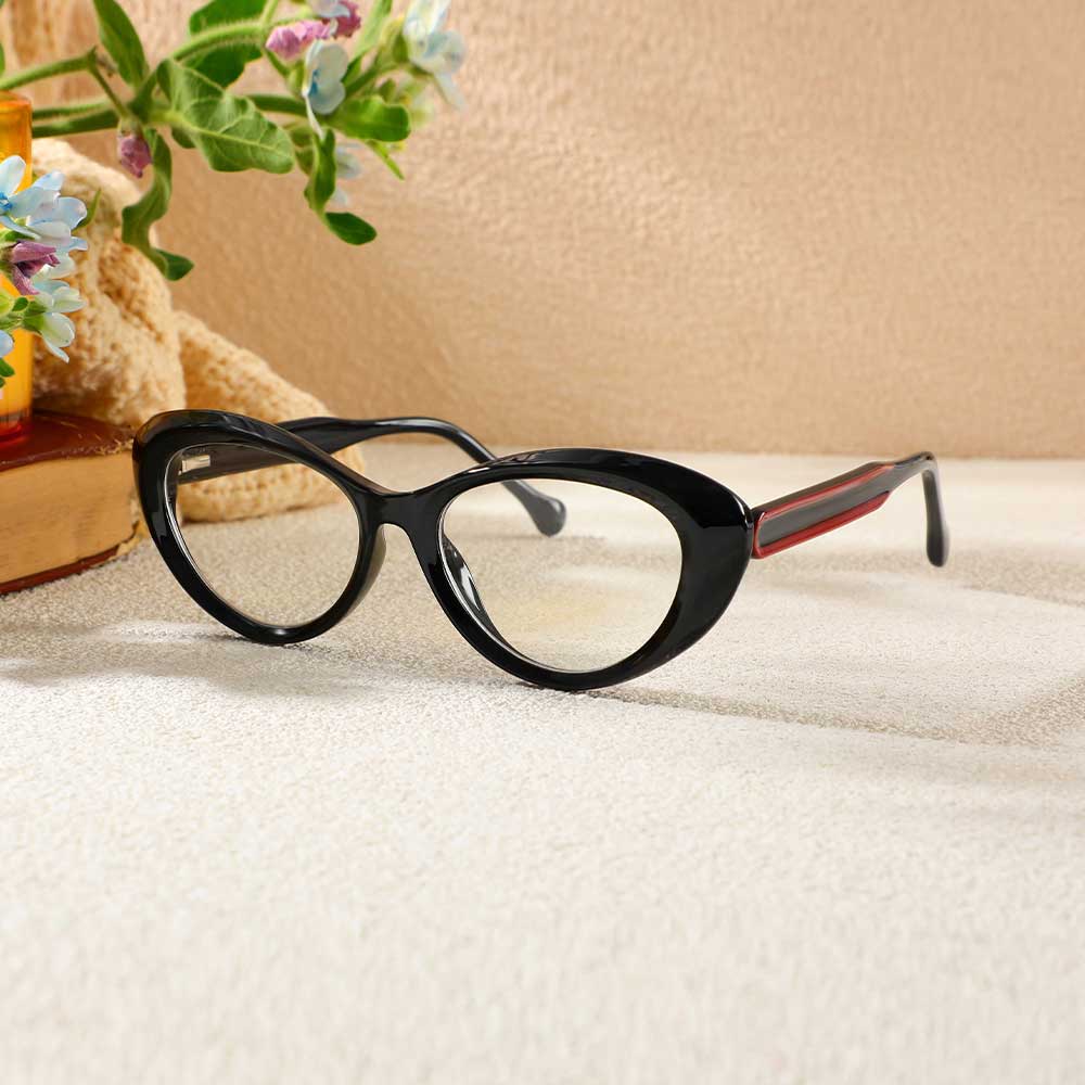 Occhiali da Vista Vogt Cat Eye Nero 