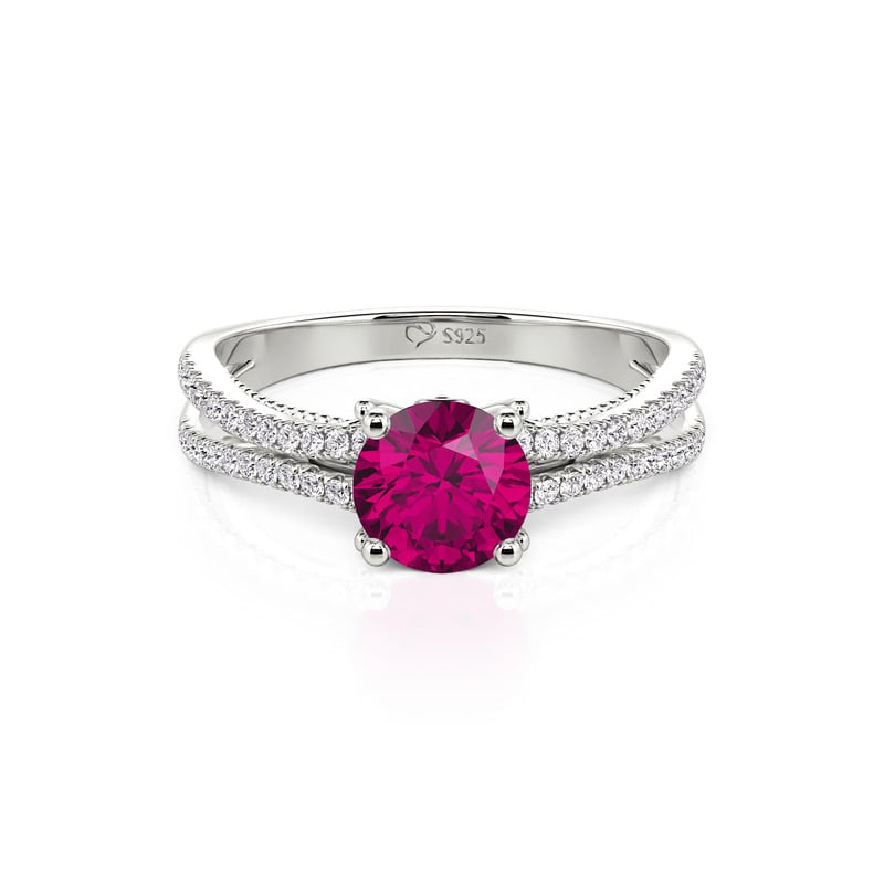 Jeulia Custom Birthstone Promise Ring Split Shank Pavé