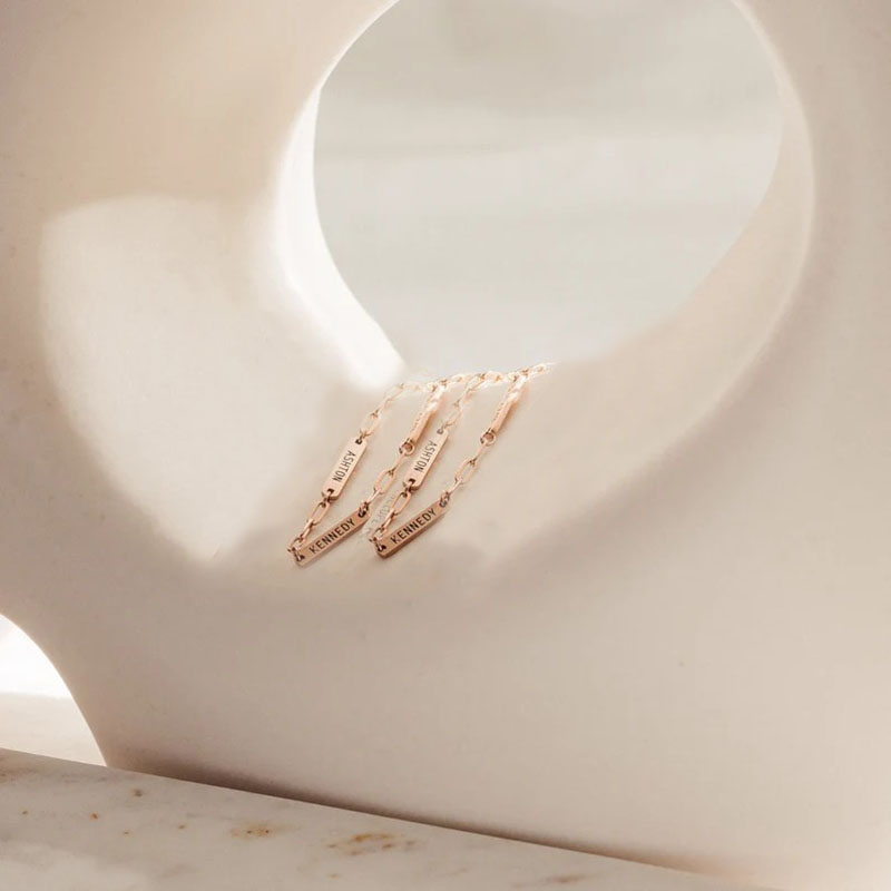 Custom Name Bracelet Minimalist Style Rectangular Shaped Graceful Gift for Her