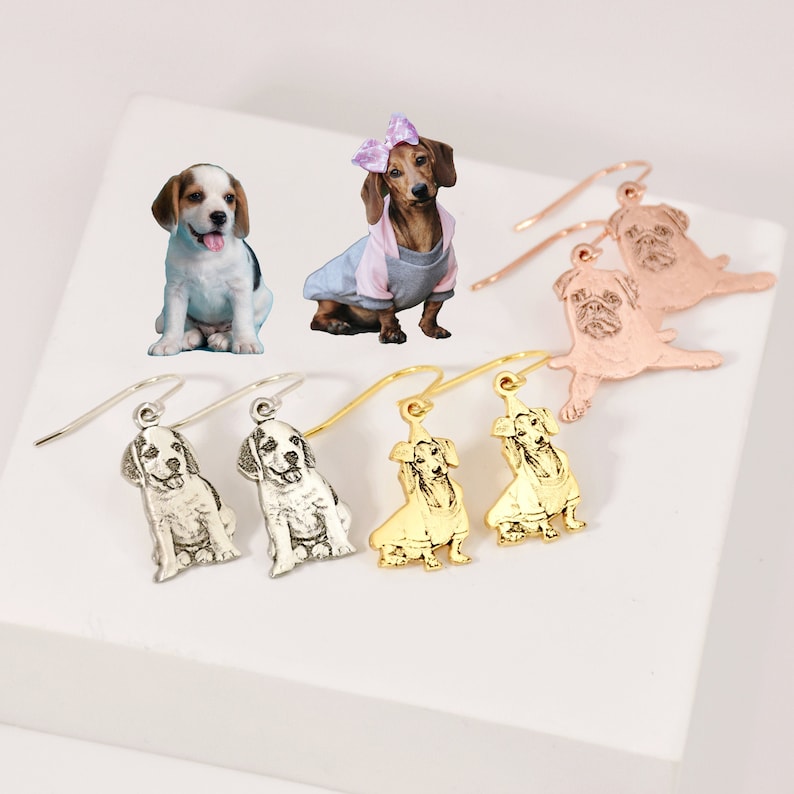 Personalized Photo Earrings Custom Pet Photo Cute Gift