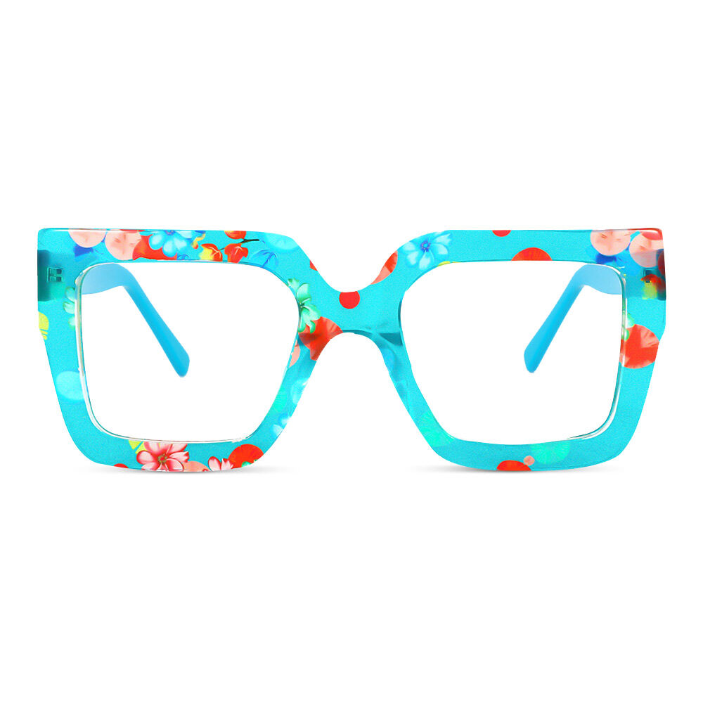 Bron Quadratische Blaue Blume Brille