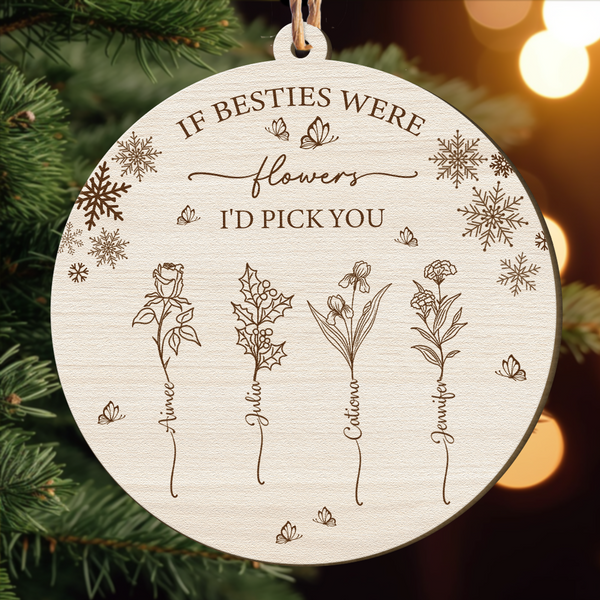 Personalized Christmas Ornaments With Birthday Flowers Warm Gifts For Best Friends