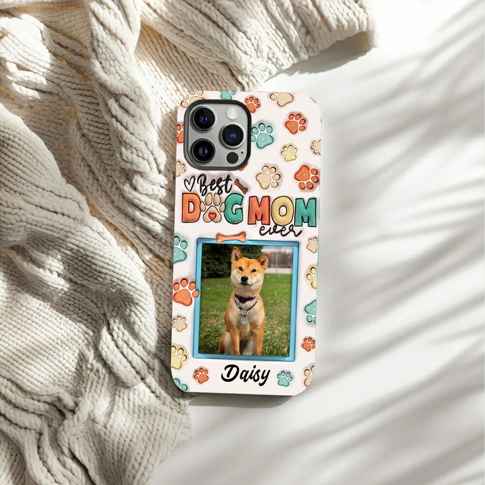 Personalized Phone Case With Pet Photo Warm Gift For Dog Mom