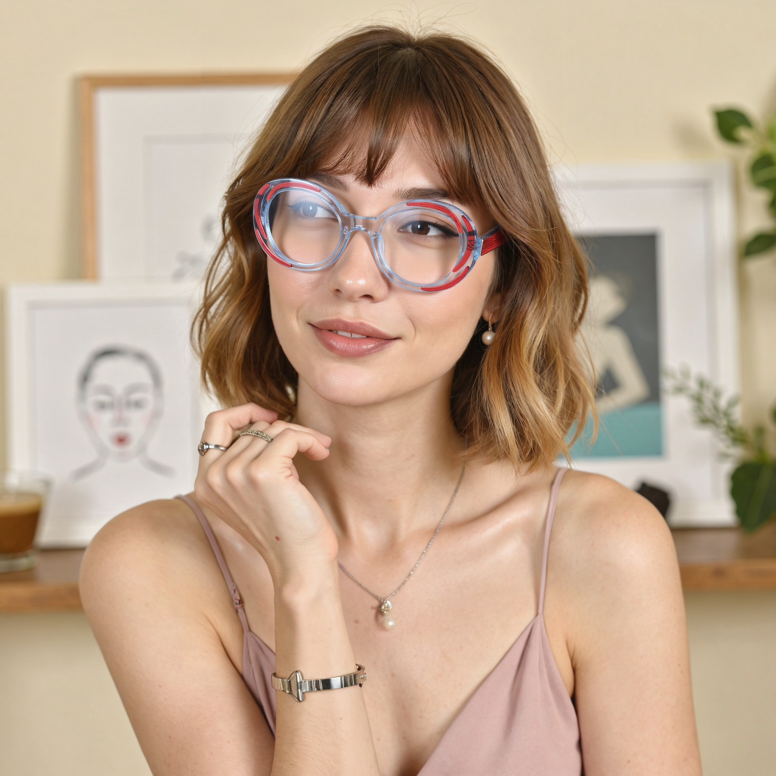 Otis Oval Red Glasses