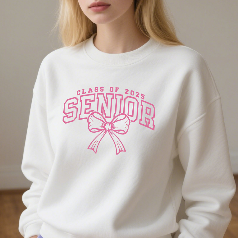 Personalized Sweatshirt Senior Class of Your Own Bow Design Attractive Gift for Her Graduate