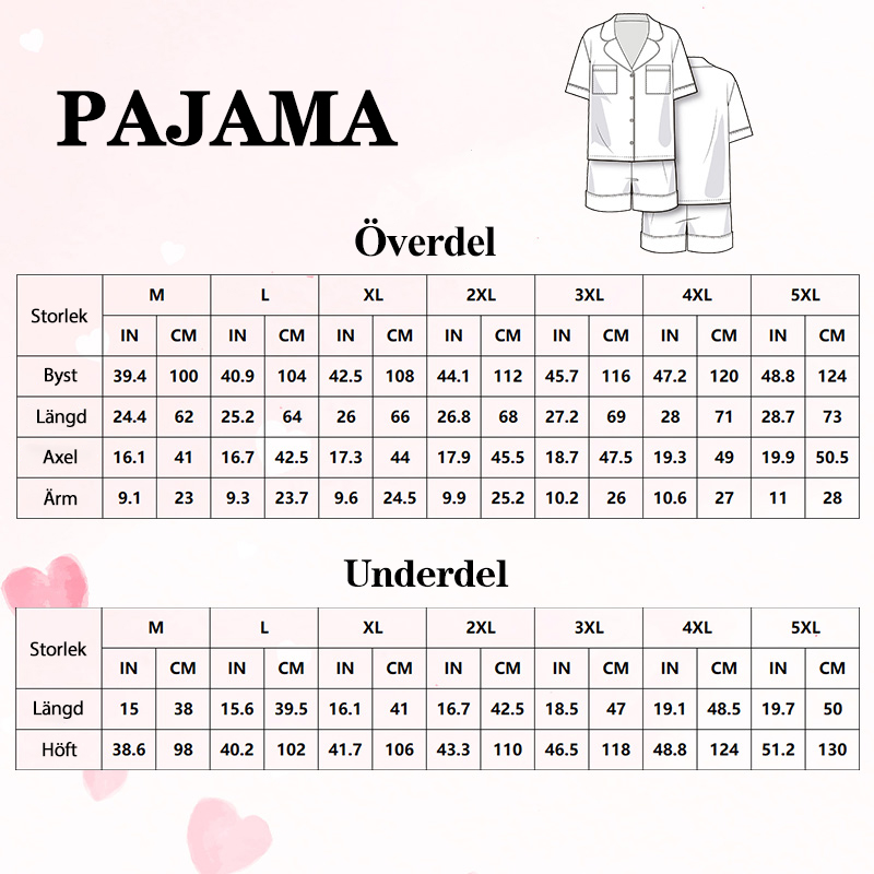 Personligt pyjamas-set med personlig gravyr Värdefull present till bröllopet