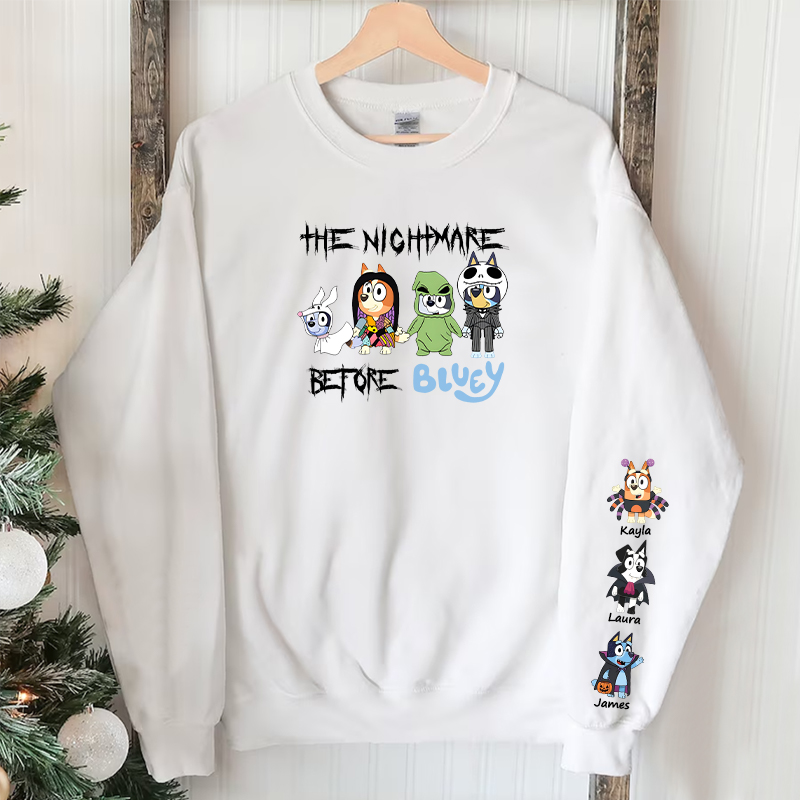Personalized Sweatshirt The Nightmare Before Custom Cartoon Pattern Funny Halloween Gift for Family