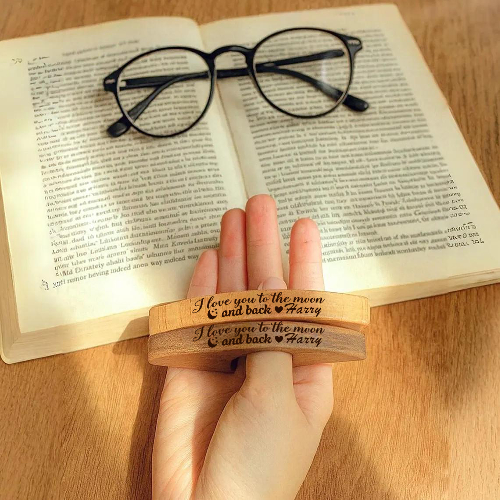 Gepersonaliseerde boekenlegger Duimboekenlegger Houten ring cadeau voor haar