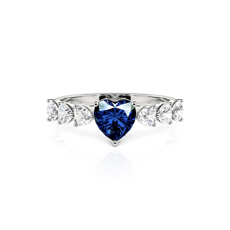 Jeulia Custom Heart Promise Ring with Birthstone Sterling Silver