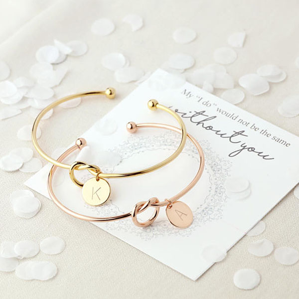 イニシャル コイン 刻印 バングル ブレスレット オーダーメイド