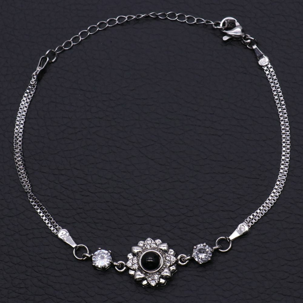 Personalisiertes Blumen Foto Projektion Armband Geschenk