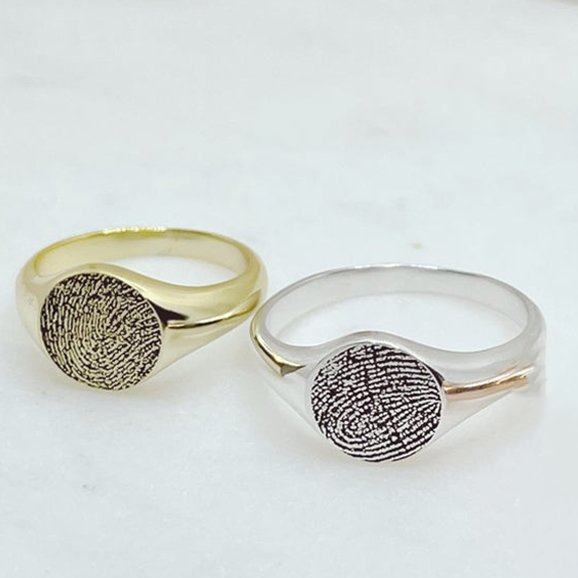 Personalized Memorial Fingerprint Ring
