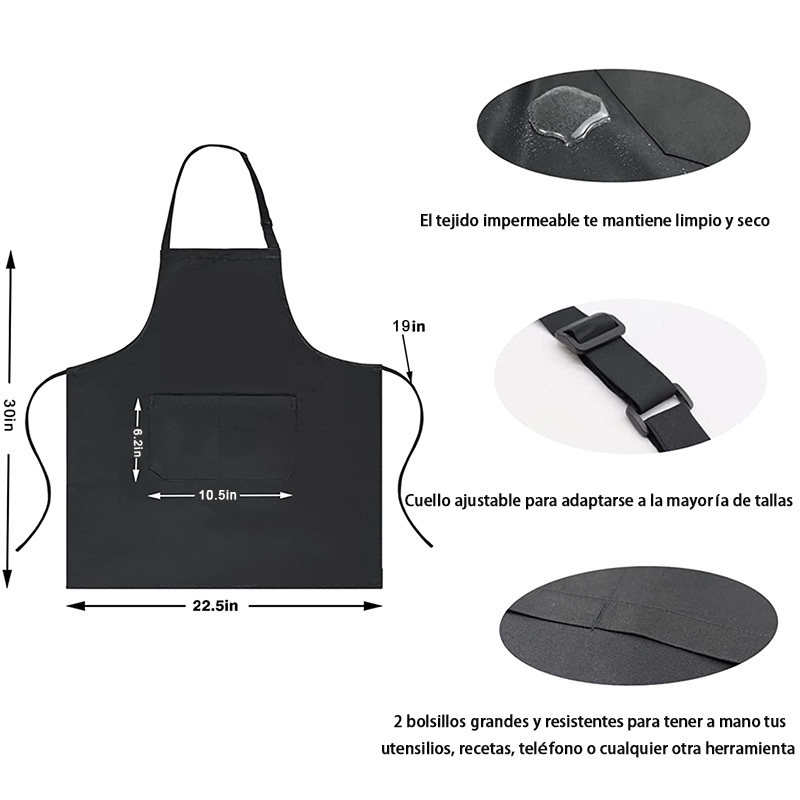 Delantal con nombre personalizado con dibujo de unicornio para familia