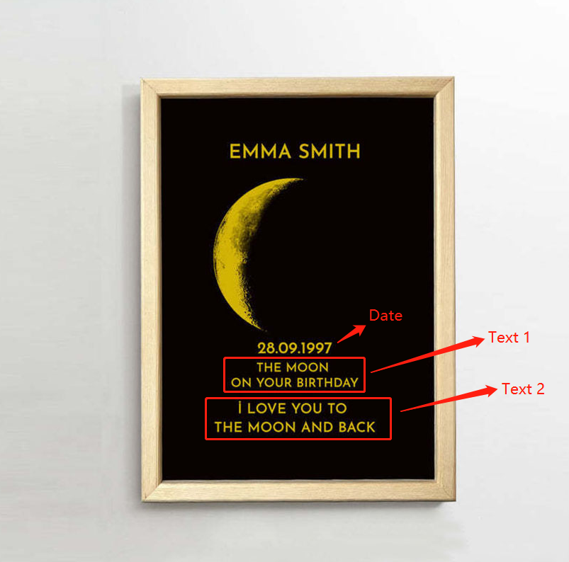 Personalized Moon Phase Photo Frame Warm Gift For Your Love
