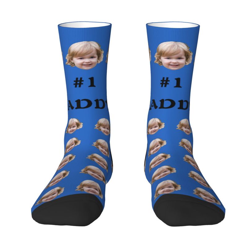 Personalized Face Socks with Child Photos Added as a Father's Day Gift