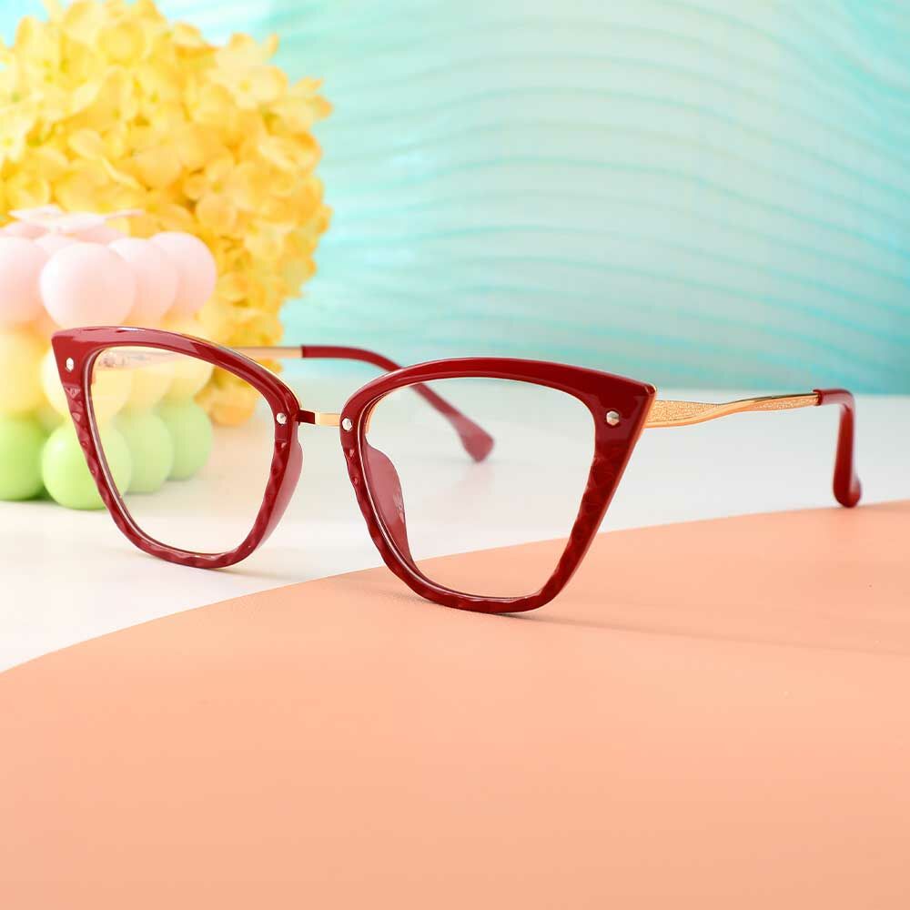 Occhiali da Vista Daphne Cat Eye Rosso