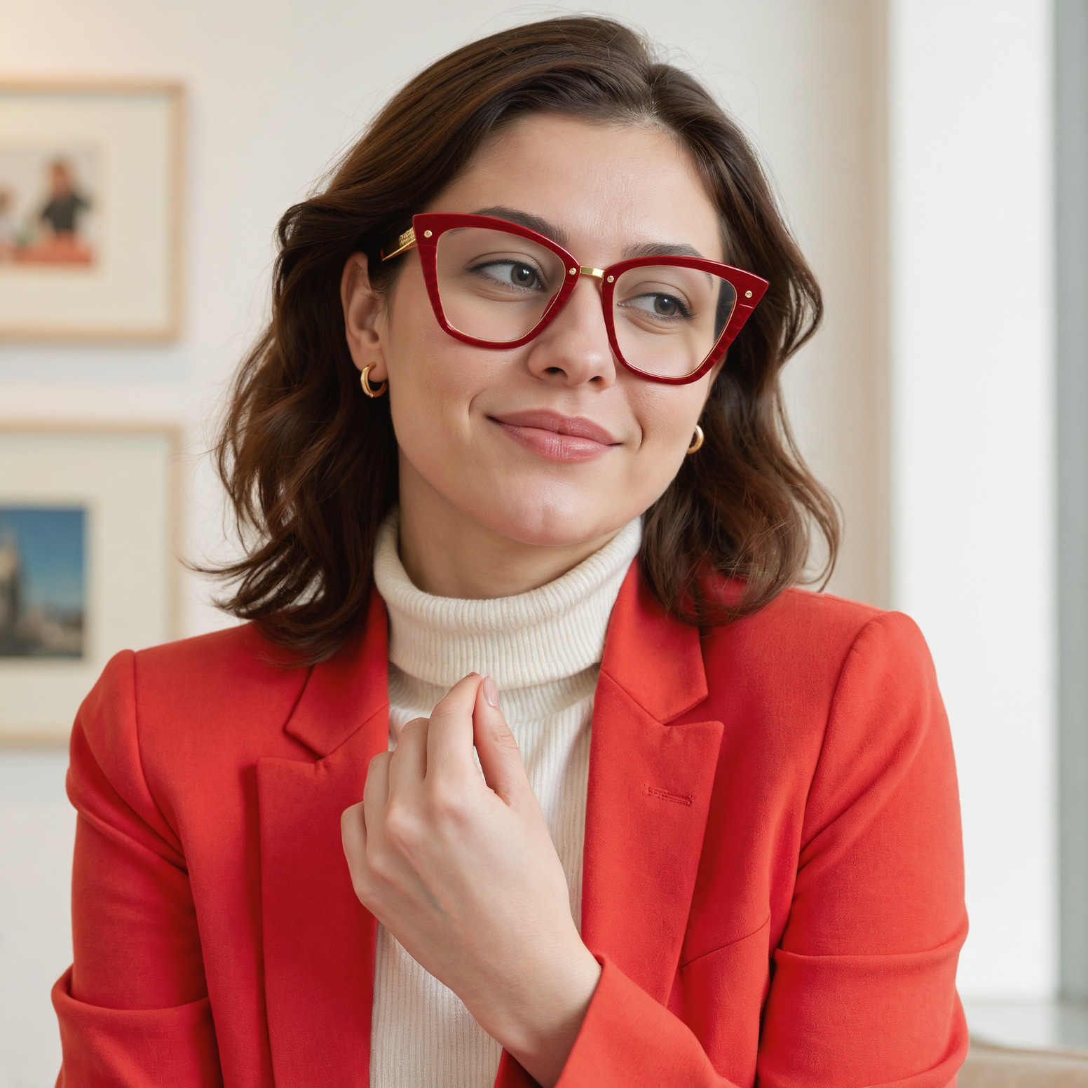 Occhiali da Vista Daphne Cat Eye Rosso