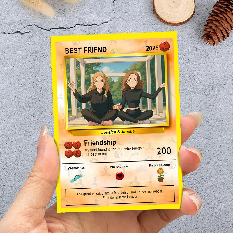 Tarjeta de imagen personalizada para pinchar: regalo interesante para mejores amigos