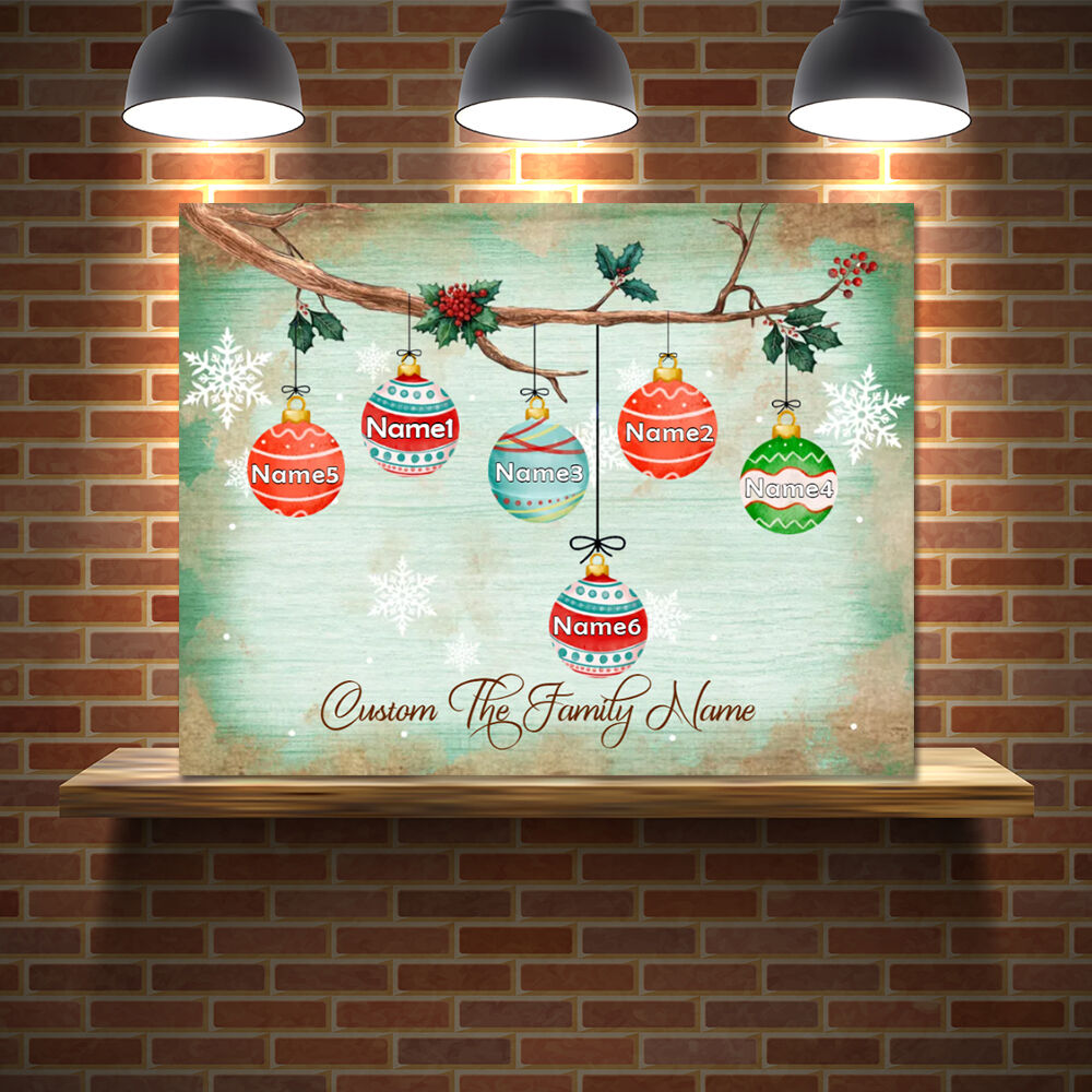 Personalized Name Canvas Wall Art with Snowflake Pattern Beautiful Christmas Gift