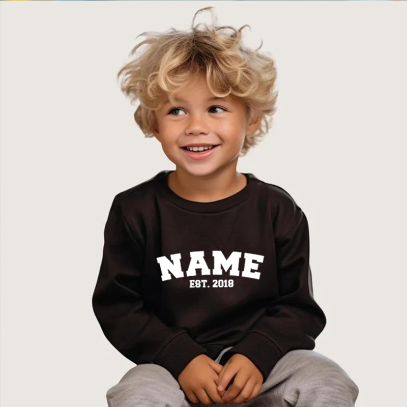 Personalized Kids Embroidered Sweatshirt With Custom Name Warm Gift For Children