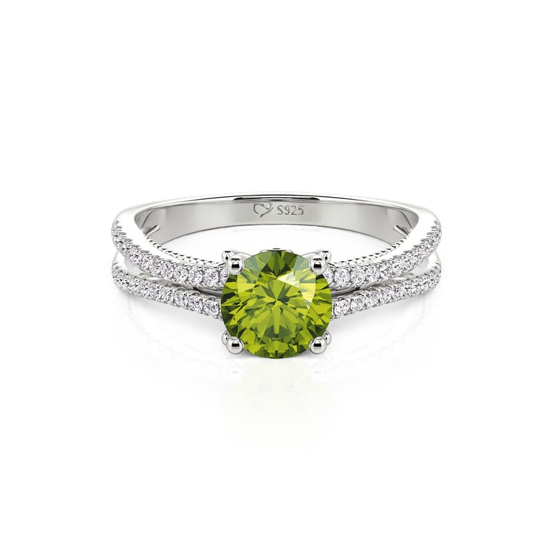 Jeulia Custom Birthstone Promise Ring Split Shank Pavé