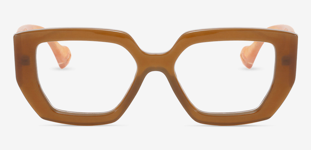 Ceolin Gafas Rectangulares Marrones