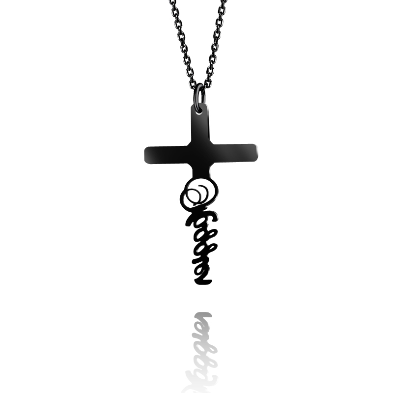 クロス 十字架 ネーム 誕生石 ネックレス