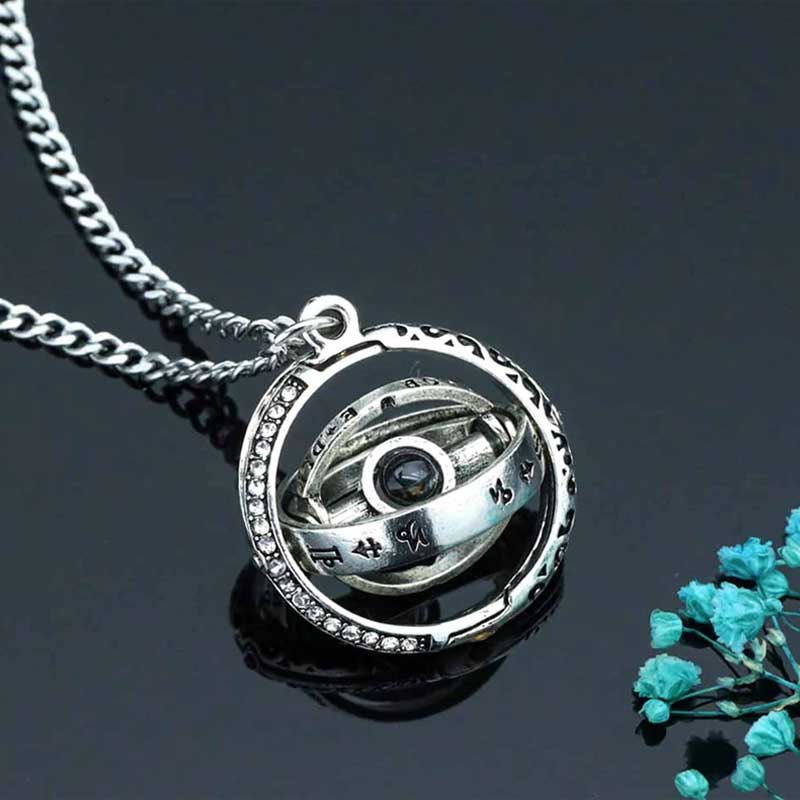 Collana con Proiezione di Foto Dentro e Pendente Sfera Astronomica