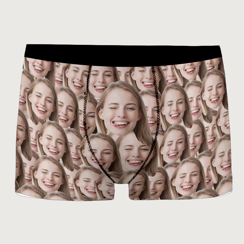 Personalized Face Picture Men's Underwear Boxer Briefs Interesting Present for Boyfriend