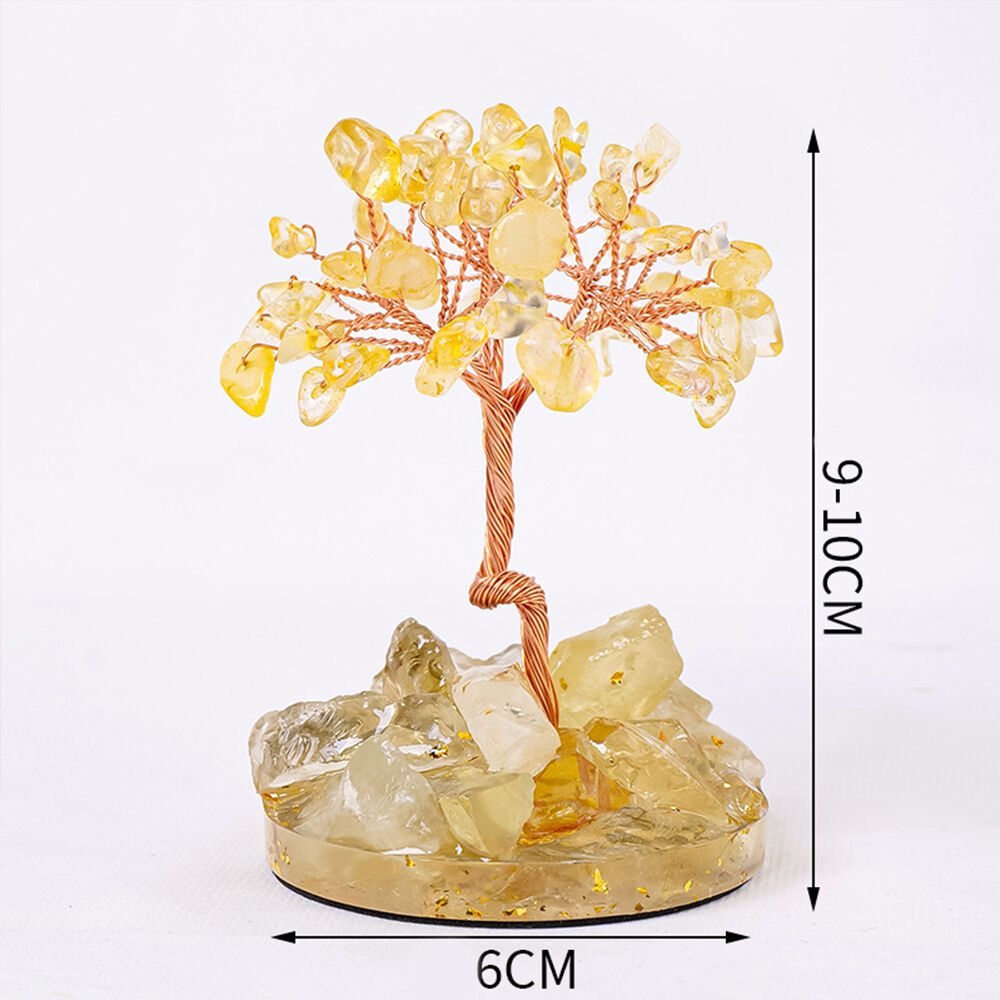 Crystal Fortune Tree Crystal Tooth Flower Tree Large Block of Raw Stone Base Deco for Friends